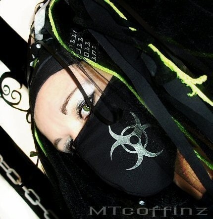 Glow in the Dark Cyber BioHazard Surgical Mask MTcoffinz