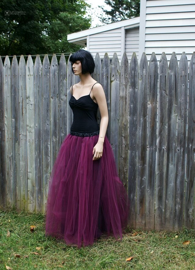 Burgundy Wine Formal Prom Tulle Skirt ...All Adult Sizes... MTCoffinz