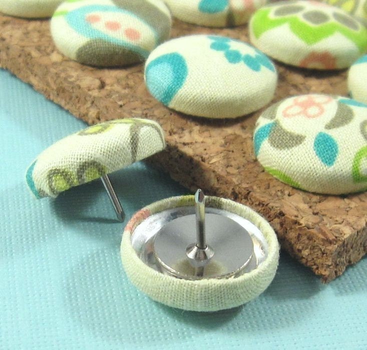 Wildflowers. . . Set of 16 Fabric Push Pins