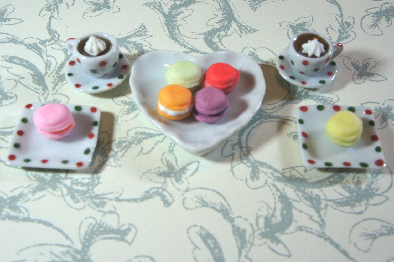 Dollhouse Miniature - Macaroon Tea Set D