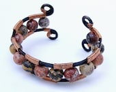 Jungle Cuff  --  Leopard Jasper and Copper