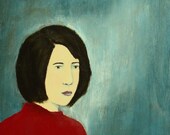 Lorraine - Original Little Portrait Painting by Elizabeth Bauman, 5 x 7 inches