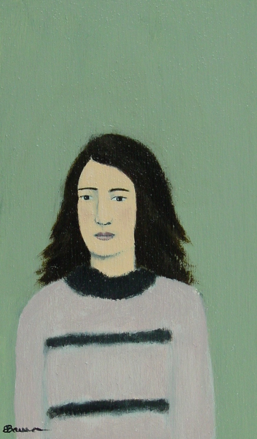 Sally - Original Little Portrait Painting by Elizabeth Bauman, 3 x 5 inches