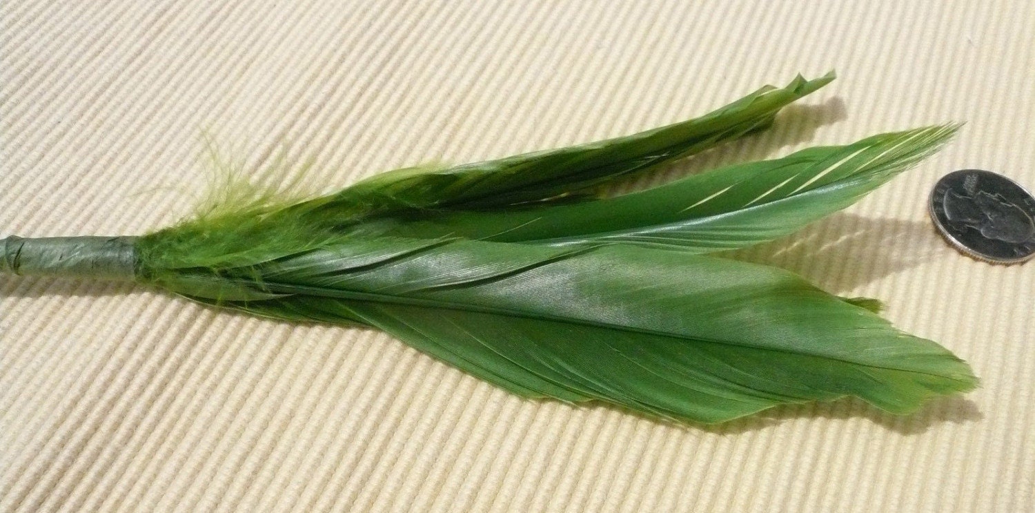 Vintage Green Feather Foliage Pick