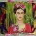 Frida Kahlo Mexican Designer Pillow Peacocks and Roses