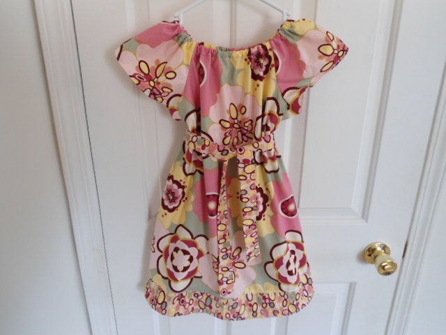 Pink KLEO Girls CUSTOM Summer Peasant Dress Sizes Newborn, 3m, 6m, 12m, 18m, 24m, 2t, 3t, 4t, 5t, 6