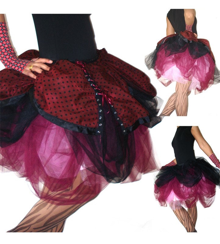 OOAK Handmade tulle skirt with cotton overskirt - Skirt of Epic Proportions - Kezbirdie