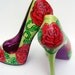 Hand painted heels - Rose and Thorns, customize your shoes - Kezbirdie