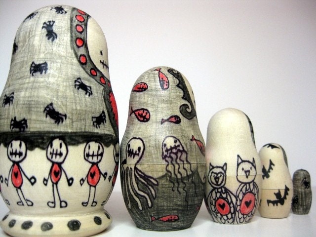 ON SALE Zombie Nesting Art Dolls