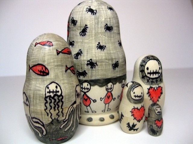 ON SALE Zombie Nesting Art Dolls