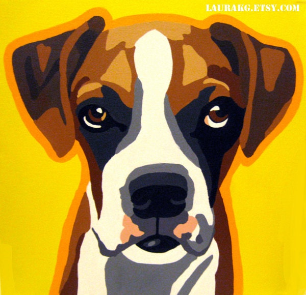 Custom 18x18 Pop Art Dog Portrait Painting