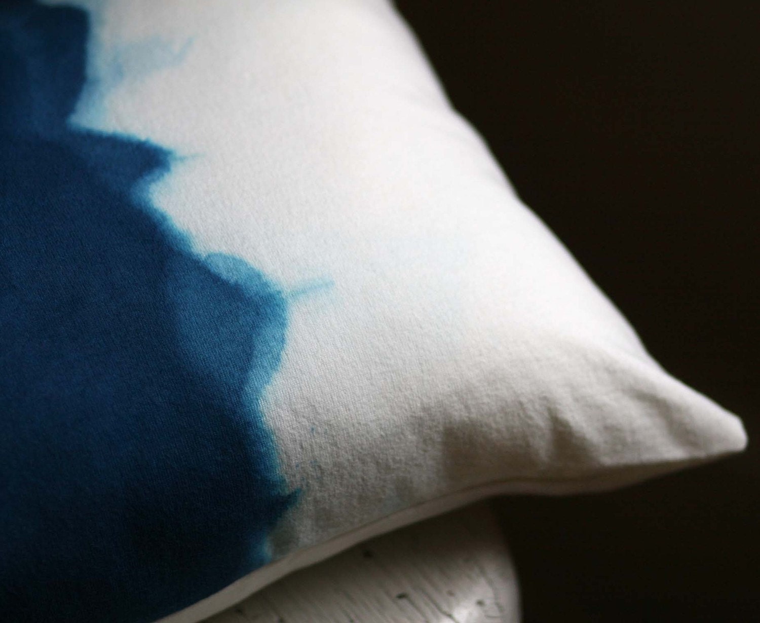 Midnight Blue Watercolors Pillow Cover