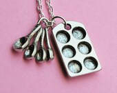 Muffin Pan and Measuring Spoon - Baking Necklace
