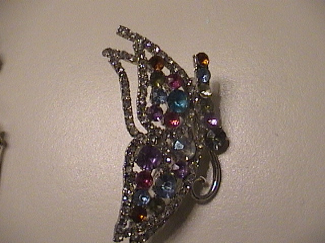 Pastel rhinestone butterfly