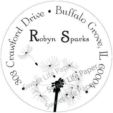 Dandelion Address Label, Promotional Label, Product Label, Favor Label, gift stickers, bookplate