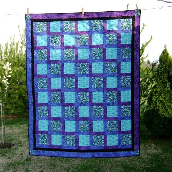 On the Lake Aqua & Purple Quilt Price reduced