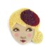 1940s Girl Felt Brooch, Fabric Brooch, Art Brooch, Wearable Art Jewelry, Mother's Day Gift