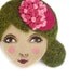 Reserved for Sophie - Retro Girl Felt Brooch