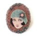 Sale - Jazz Age Cameo Fabric Brooch, Felt Brooch, Art Brooch, Wearable Art Jewelry