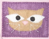 Beige Cat on Plum on Pink Baby Bodysuit (size 0-3 mo.)