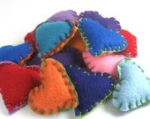 Four Multi-Colored Eco-Felt Pocket Hearts