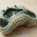 Blue Eyed Wave Horsehair Basket Coiled with White Blond Horse Hair Art Sculpture