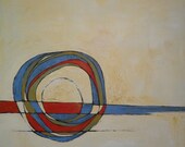 Mid Century Modern Art Painting 24 x 24 inch Abstract Acrylic by Robin Pocisk