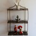 Vintage Metal Shelf . Faux Marble Top . Home Decor . Housewares