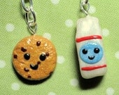 Milk and Cookie Best Friends Keychains Clay Miniatures
