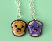 Peanut Butter and Jelly Toast Super Happy Necklaces Clay Miniatures