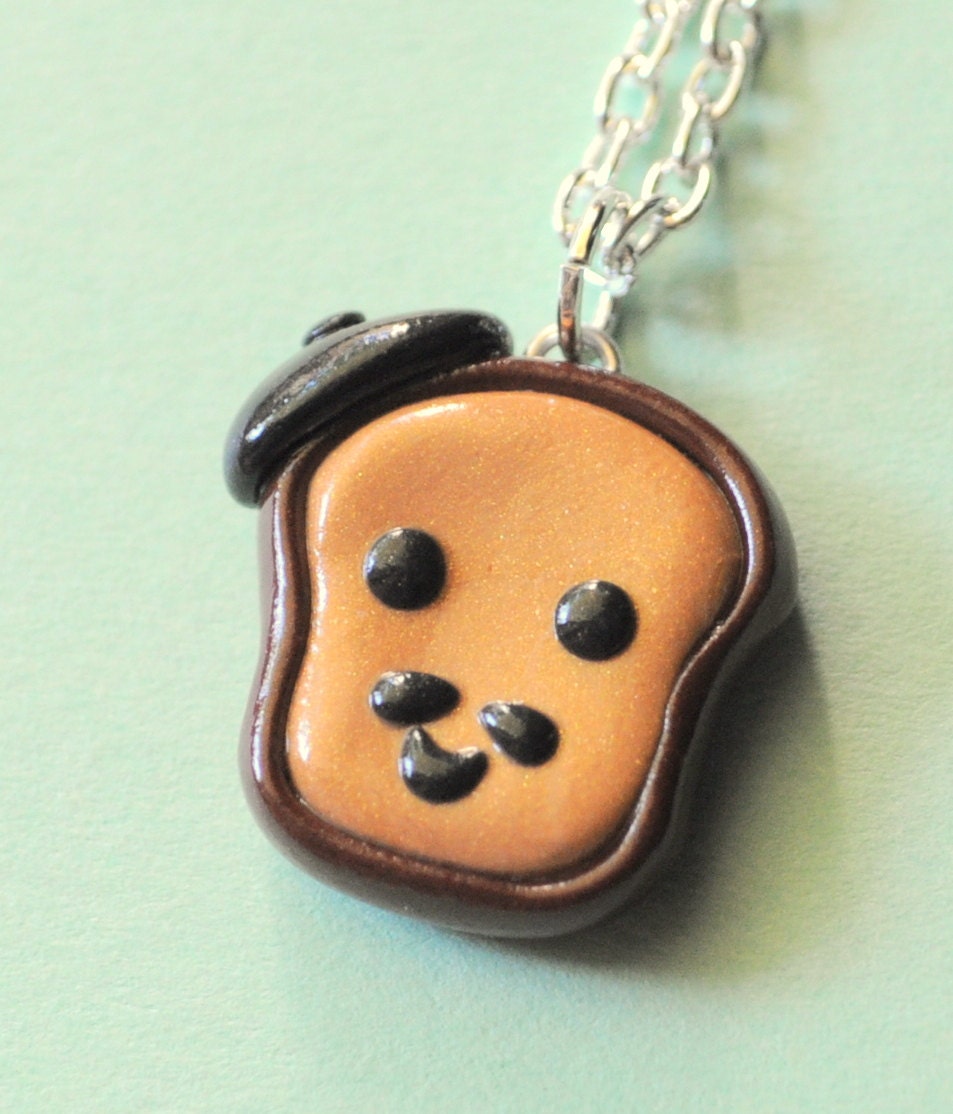 French Toast Polymer Clay Necklace