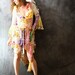 Reserved for Nadia Crochet Flower Fairy Fantasy Sweater Dress Hoodie Jacket Tuxedo Style Reconstructed Handmade Vintage Doilies