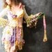 Reserved for Nadia Crochet Flower Fairy Fantasy Sweater Dress Hoodie Jacket Tuxedo Style Reconstructed Handmade Vintage Doilies