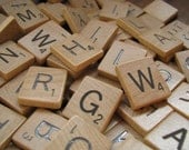 Vintage Wooden Scrabble Tiles. Set of 20