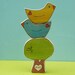 Custom Wooden Star House Personalized Sweetheart Tree (you give me your names or initials) and Love Bird Pair (you tell me what colors)
