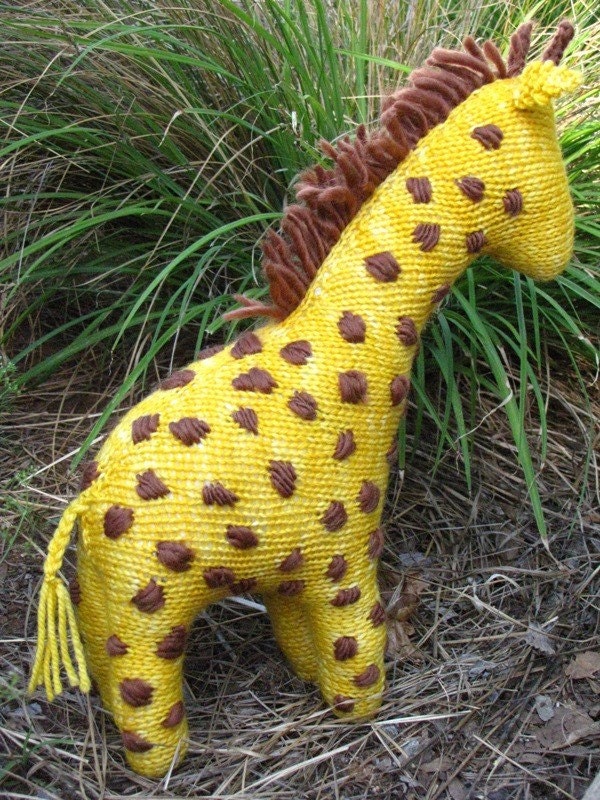 Giraffe Toy  Knitting Pattern (PDF) Instant Digital Download