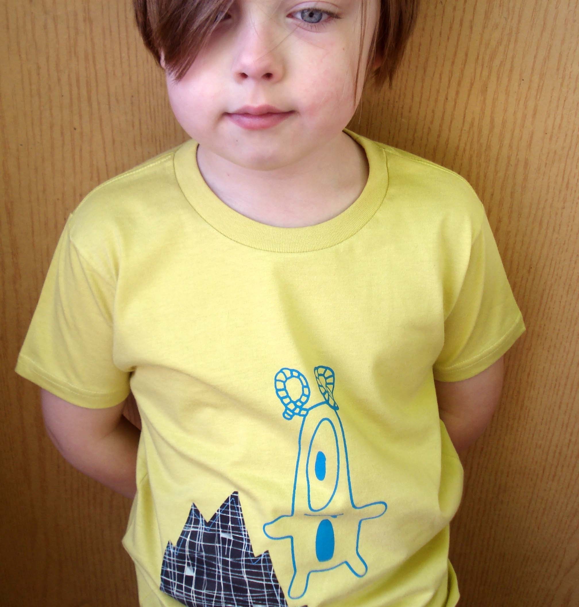 NEW Character - goateye - hand screen printed tee - youth size 2-12