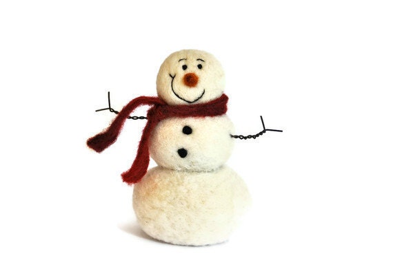 DIY Needle Felting kit - Needle Felted Snowman kit