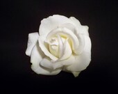 Realtouch White  Rose hair clip Fascinator for Wedding Bridal Bridesmaids