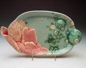 Coral Platter, Handmade Pottery