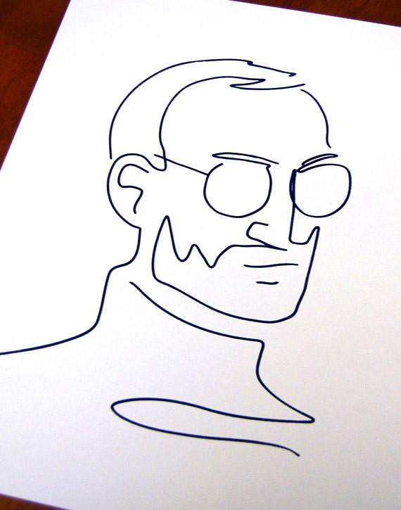Line Drawing Jobs : Apple founder steve jobs tribute line drawing silk by andyrama