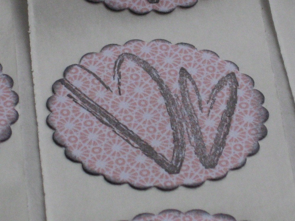 Two Hearts...a set of Valentine Envelope Seals / Stickers