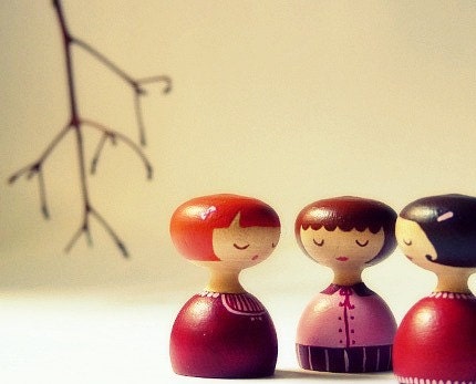 Sweet ACEO decor wall - Mini Photo - Art dolls vintage retro style girls pink Raspberry mademoiselle