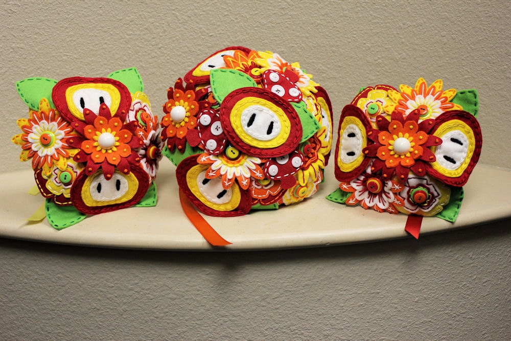Fireflower Themed Felt Bouquet