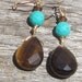 Baby Sale Tiger Eye Teardrops and Turquoise dangles originally 38 dollars now 9.50