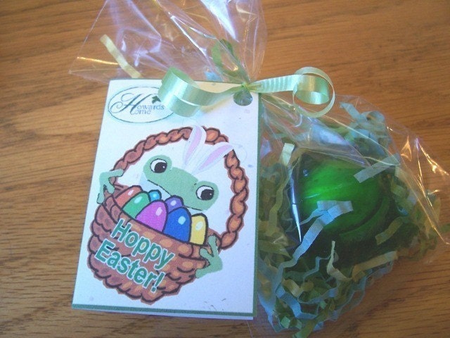 Easter Basket Stuffers - 5 EXPLODING FROG SOAPS(tm) with Easter Day card tags attached - Great for Harry Potter fans Il_570xn