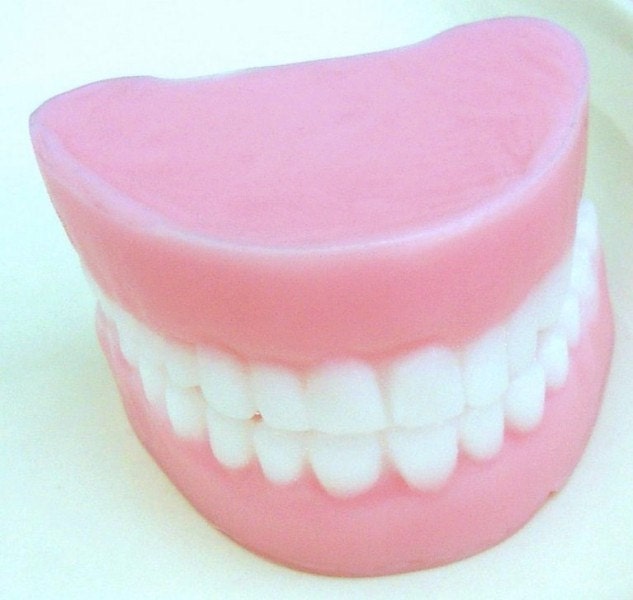 Grandpa's Denture Soap Set in Sweet Peppermint Scent- packaged in a clear cup with hang tag