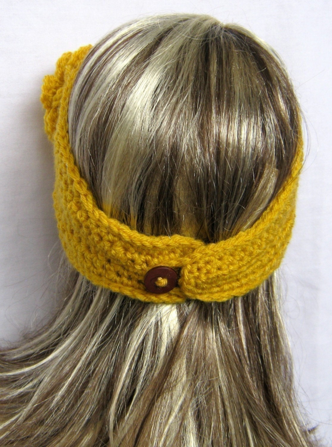 CROCHET PATTERN PDF - Instant Digital Download - Crocheted Flower Headband / Earwarmer / headwrap - Charity