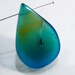 1 Focal BEAD....Aqua Sea Blue Agate Smooth Puffed Pendant Bead...40x28mm...BB