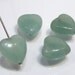 4 Beads ....Green Aventurine smooth Heart Briolette Gemstone Beads...10mm...BB